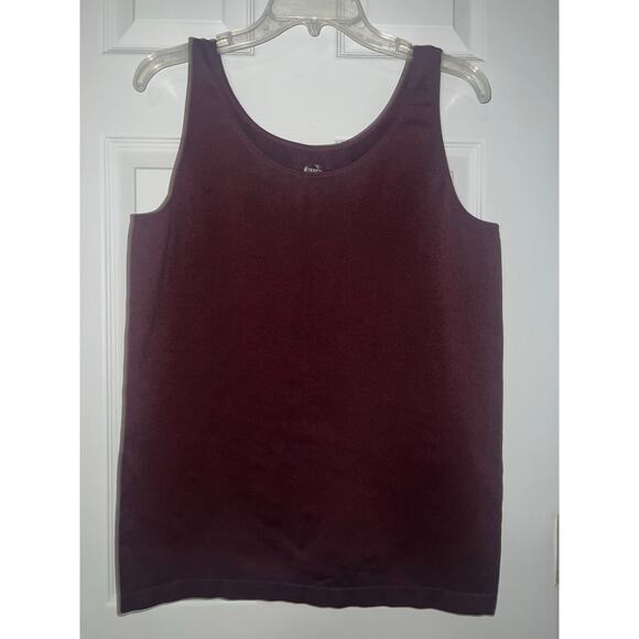 Cato Burgundy Sleeveless Tank Top Blouse Plus Size 22/24W - Picture 2 of 4